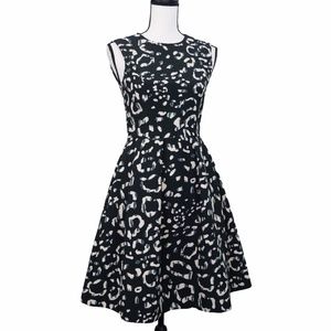 H&M Black Leopard Pleated Party Sz 6